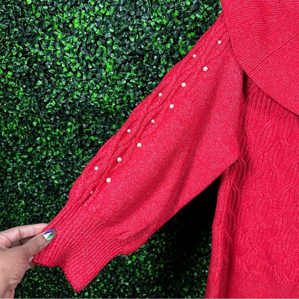 CROWN & IVY | Pearl Embellished Sweater - Picture 6 of 10